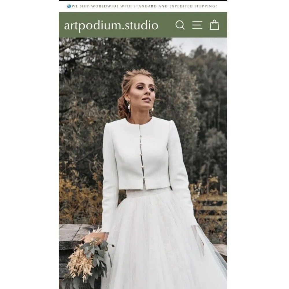 Artpodium Studio Bridal Jacket XS/S ? Formal Wedding Pearl Buttons